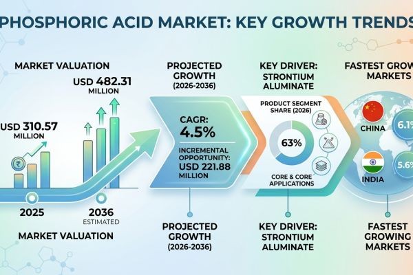 Phosphoric Acid Market Forecast 2026–2036: Market Expansion Driven by Industrial Applications and Quality Advancements