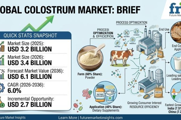 Colostrum Market to Reach USD 6.1 Billion by 2036