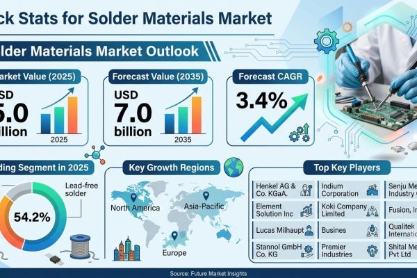 Solder Materials Market Forecast 2025–2035: Market Expansion Driven by Electronics Growth