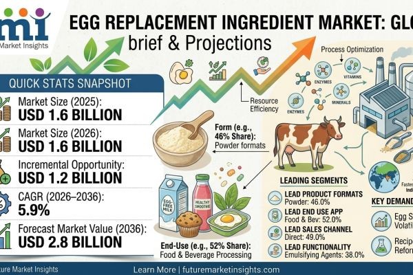 Egg Replacement Ingredient Market to Reach USD 2.8 Billion by 2036