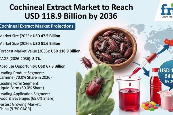 Cochineal Extract Market to Reach USD 118.9 Billion by 2036