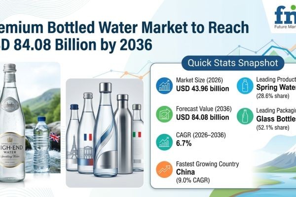 Premium Bottled Water Market to Reach USD 84.08 Billion by 2036
