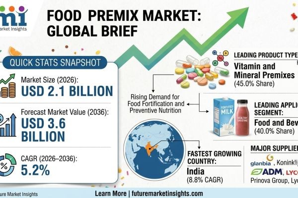 Food Premix Market to Reach USD 3.6 Billion by 2036
