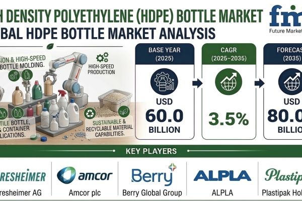 HDPE Bottles Market to Reach USD 80.09 Billion by 2035 as E-commerce Packaging Needs Expand Globally