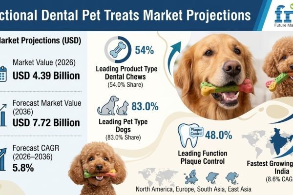 Functional Dental Pet Treats Market to Reach USD 7.72 Billion by 2036