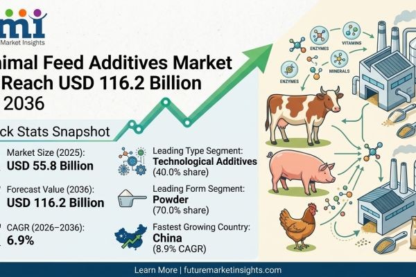 Animal Feed Additives Market to Reach USD 116.2 Billion by 2036