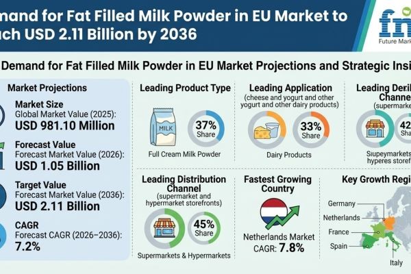 Demand for Fat Filled Milk Powder in EU Market to Reach USD 2.11 Billion by 2036