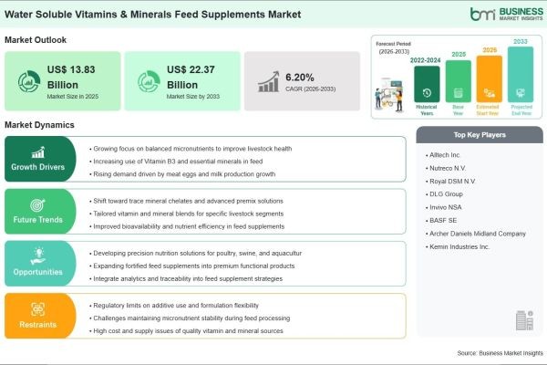Water-Soluble Vitamins & Minerals Feed Supplements Market on Track to Surpass US$ 22.37 Billion by 2033 Amid Growing Focus on Animal Nutrition and Fee..