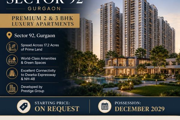 Prestige Sector 92 Gurgaon Apartments | Price, Floor Plan & Amenities