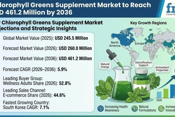 Chlorophyll Greens Supplement Market to Reach USD 461.2 Million by 2036