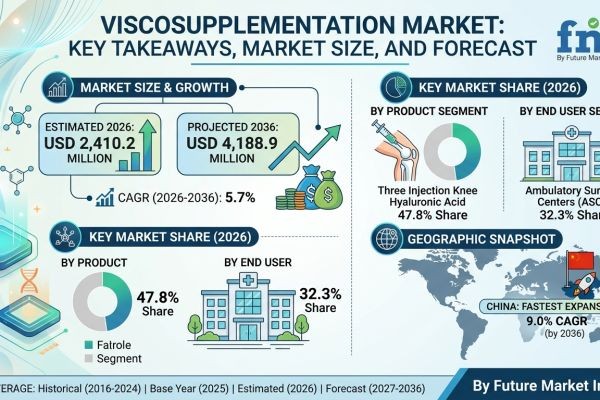 Global Viscosupplementation Market Forecast 2026–2036: Market Expansion Driven by Rising Osteoarthritis Burden