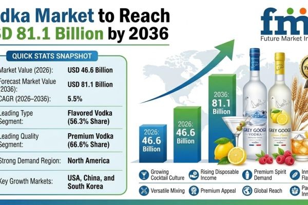 Vodka Market to Reach USD 81.1 Billion by 2036