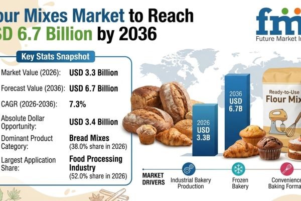 Flour Mixes Market to Reach USD 6.7 Billion by 2036