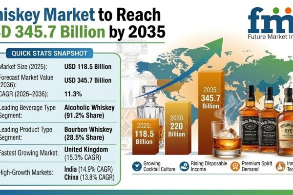 Whiskey Market to Reach USD 345.7 Billion by 2035