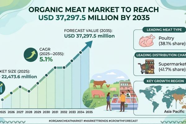 Organic Meat Market to Reach USD 37,297.5 Million by 2035