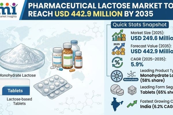 Pharmaceutical Lactose Market to Reach USD 442.9 Million by 2035