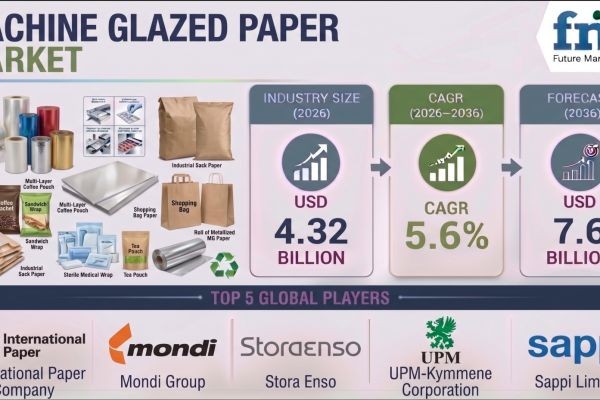 Machine Glazed Paper Market to Reach USD 7.6 Billion by 2036 | Expansion of Foodservice and Takeaway Packaging Supports Demand