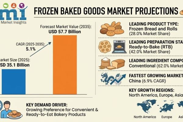 Frozen Baked Goods Market to Reach USD 57.7 Billion by 2035
