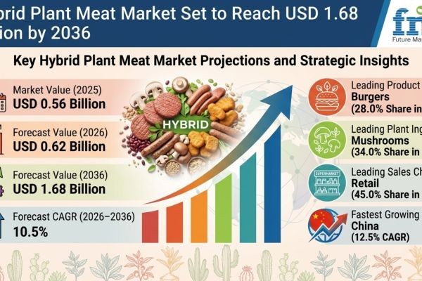 Hybrid Plant Meat Market Set to Reach USD 1.68 Billion by 2036