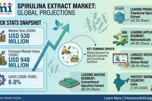 Spirulina Extract Market to Reach USD 948 Million by 2036