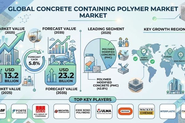 Global Concrete Containing Polymer Market Forecast 2025–2035: Market Expansion Driven by Sustainable Infrastructure