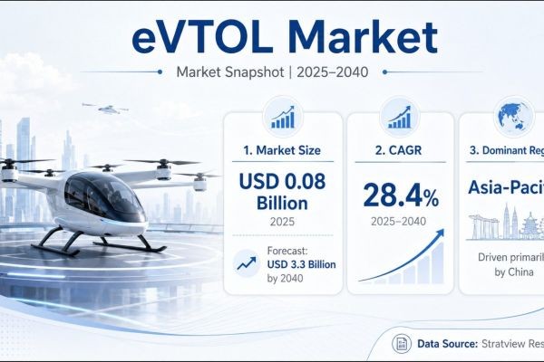 eVTOL Market Share Leadership Signals USD 3.3 Billion Forecast Opportunity by 2040