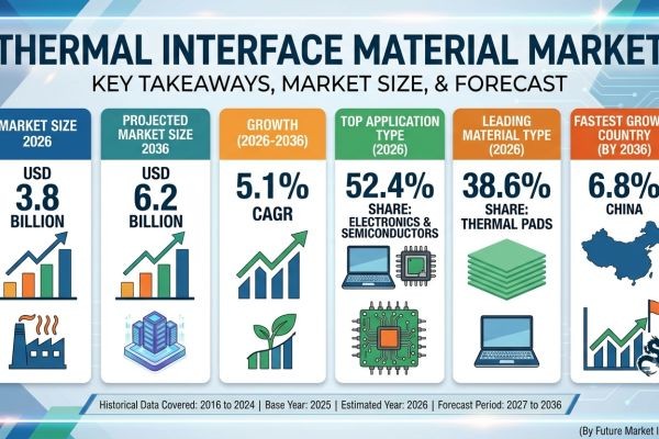 Thermal Interface Materials Market Forecast 2026–2036: Market Expansion Driven by Electronics Minisaturization