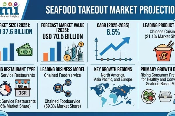 Seafood Takeout Market to Reach USD 70.5 Billion by 2035