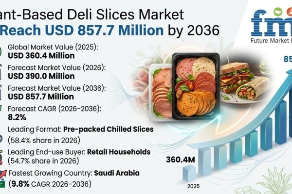 Plant-Based Deli Slices Market to Reach USD 857.7 Million by 2036
