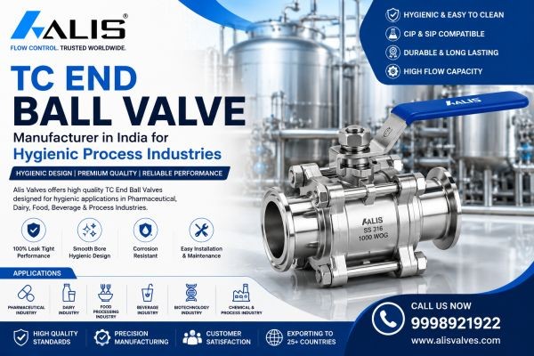 TC End Ball Valve Manufacturer in India for Hygienic Process Industries