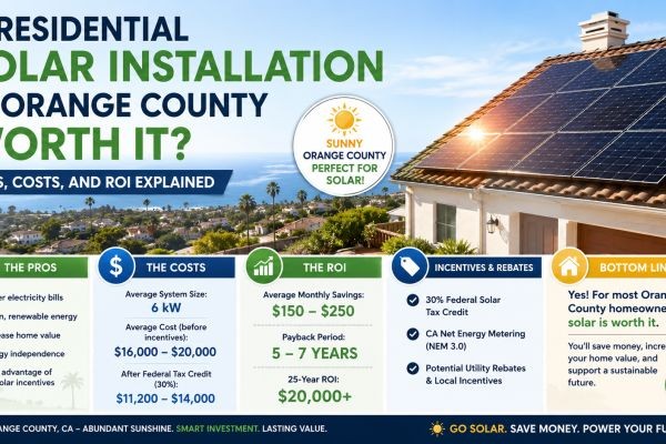 Is Residential Solar Installation in Orange County Worth It? Pros, Costs, and ROI Explained