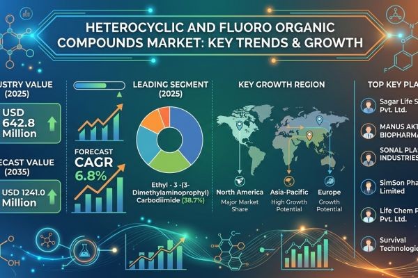 Heterocyclic and Fluoro Organic Compounds Market Forecast 2025–2035: Market Expansion Driven by Specialty Applications