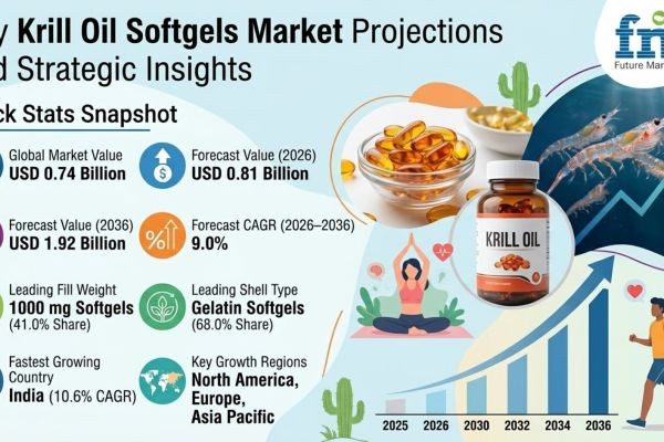 Krill Oil Softgels Market to Reach USD 1.92 Billion by 2036
