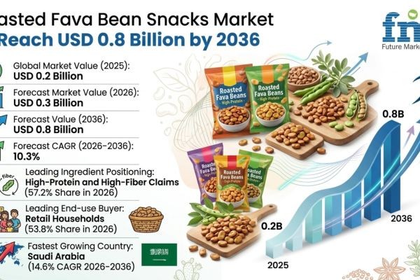 Roasted Fava Bean Snacks Market to Reach USD 0.8 Billion by 2036
