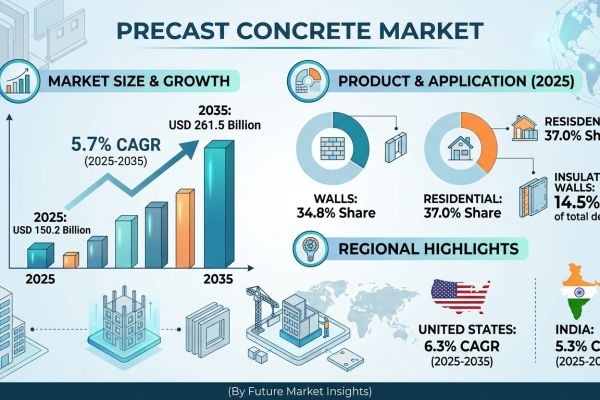 Precast Concrete Market Forecast 2025–2035: Market Expansion Driven by Modular Construction