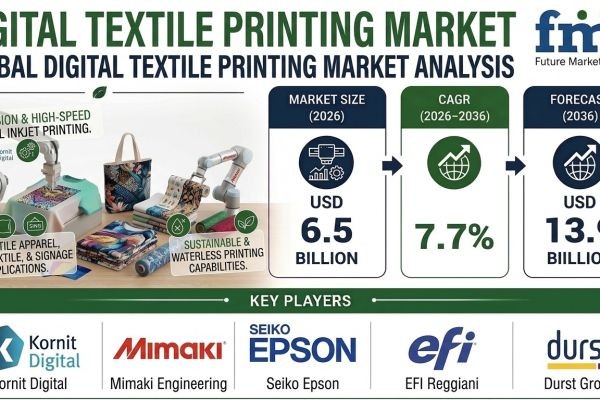 Digital Textile Printing Market to Reach USD 13.9 Billion by 2036 as Fashion Brands Invest in Digital Production Technologies
