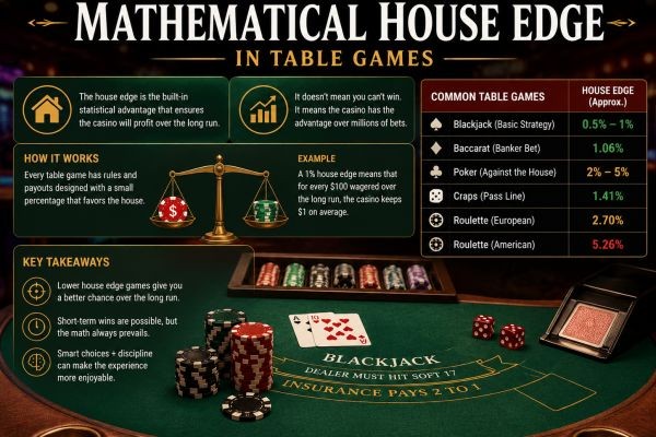 Analyzing the Mathematical House Edge in Table Games