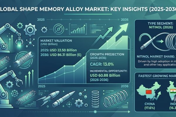 Global Shape Memory Alloy Market Forecast 2026–2036: High-Performance Materials Driving Industrial and Biomedical Modernization