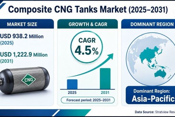 Composite CNG Tanks Market to Reach USD 1,222.9 Million by 2031 as Transportation Demand Expands
