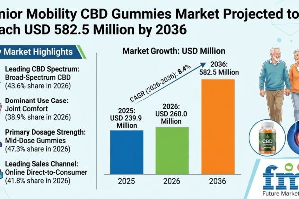 Senior Mobility CBD Gummies Market Projected to Reach USD 582.5 Million by 2036
