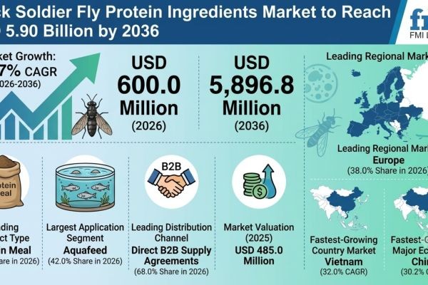 Black Soldier Fly Protein Ingredients Market to Reach USD 5.90 Billion by 2036