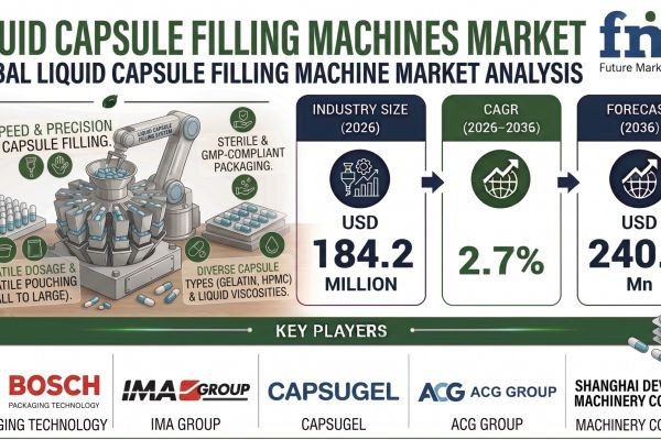Liquid Capsule Filling Machines Market Registering a CAGR of 2.7% Through 2036 as GMP-Compliant Manufacturing Equipment Gains Wider Adoption