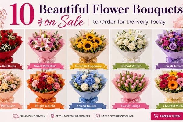10 Beautiful Flower Bouquets on Sale to Order for Delivery Today