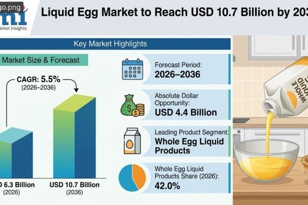 Liquid Egg Market to Reach USD 10.7 Billion by 2036
