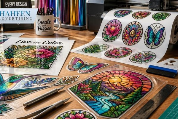 Glass Stickers Printing for Shops Offices and Brand Displays