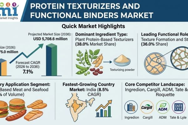 Global Protein Texturizers and Functional Binders Market Set to Hit USD 5,708.6 Million by 2036