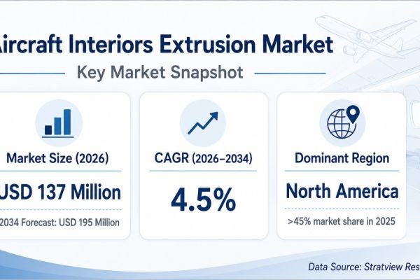 Aircraft Interiors Extrusion Market to Reach USD 195 Million by 2034 as Lightweight Cabin Demand Expands