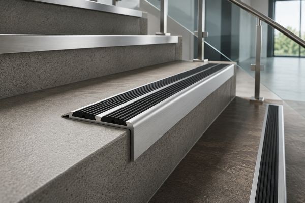Aluminium Anti-Slip Stair Nosing with Rubber Edge Trim 40x20mm: The Smart Choice for Safer Stairs
