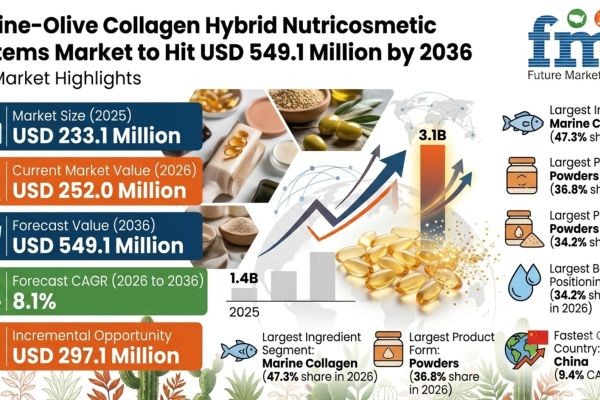 Marine-Olive Collagen Hybrid Nutricosmetic Systems Market to Hit USD 549.1 Million by 2036