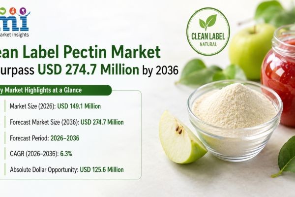 Clean Label Pectin Market to Surpass USD 274.7 Million by 2036